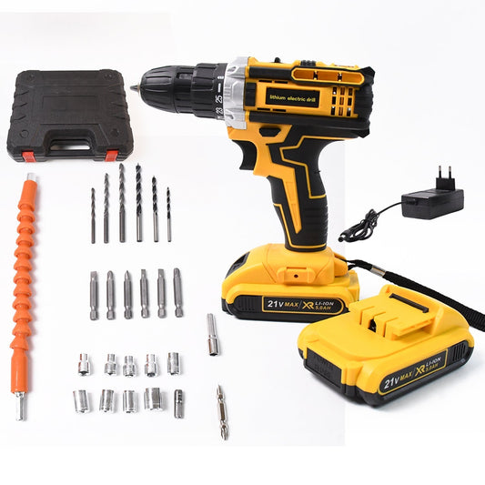 21 V lithium Double battery cordless drill set (29 Pcs Set) - main product shot