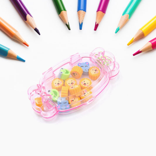 Cute School Eraser Set Cute Eraser Multi Design Rubber Erasers (15 pc In1 Set)