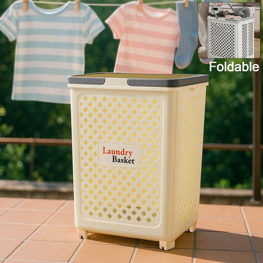 Large Foldable Laundry Basket Wheels - main