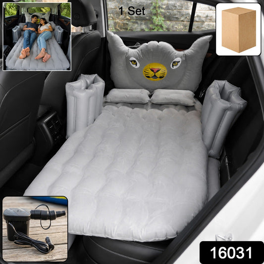 7 Pc Car Air Mattress Bed Set with Tiger Pillow and Air Pump