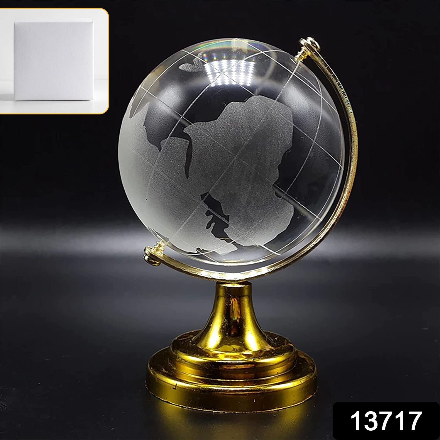 World Map with Golden Stand